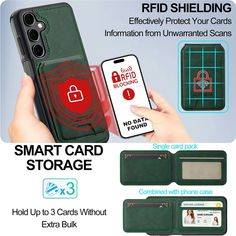 LC.IMEEKE-L3-For-Samsung-Galaxy-S25-FE-Magnetic-Case-Detachable-Card-Holder-Leather-TPU-Mobile-Cover-Green