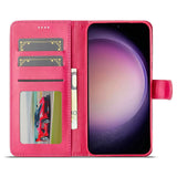 LC.IMEEKE-For-Samsung-Galaxy-S25-FE-Case-Calf-Texture-PU-Leather-Stand-Wallet-Phone-Cover-Rose