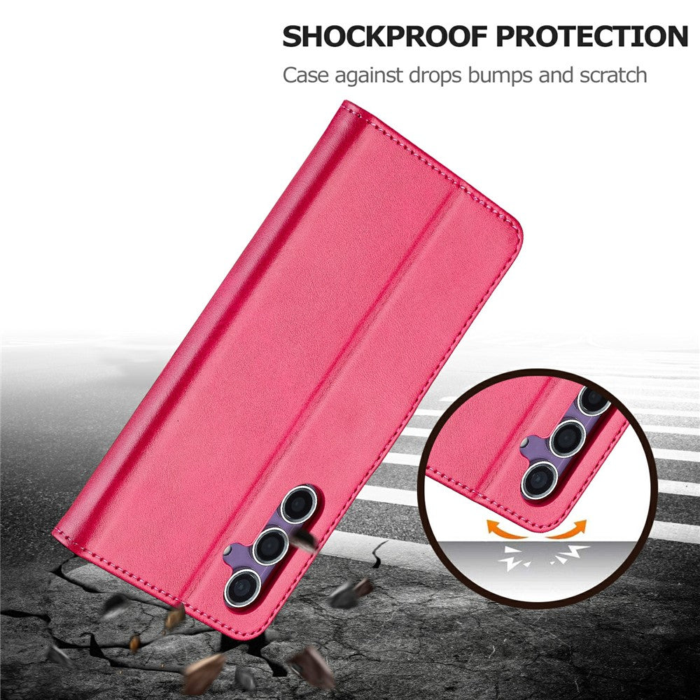 LC.IMEEKE-For-Samsung-Galaxy-S25-FE-Case-Calf-Texture-PU-Leather-Stand-Wallet-Phone-Cover-Rose