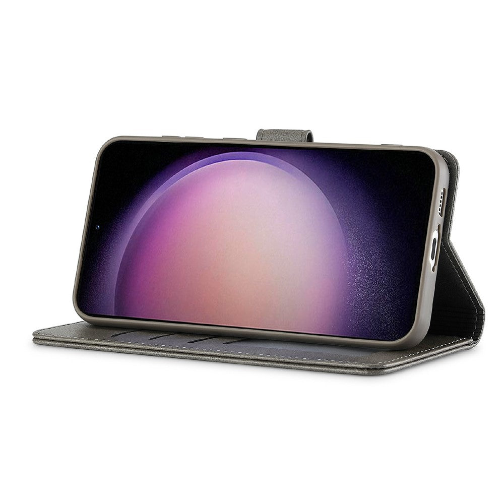 LC.IMEEKE-For-Samsung-Galaxy-S25-FE-Case-Calf-Texture-PU-Leather-Stand-Wallet-Phone-Cover-Grey