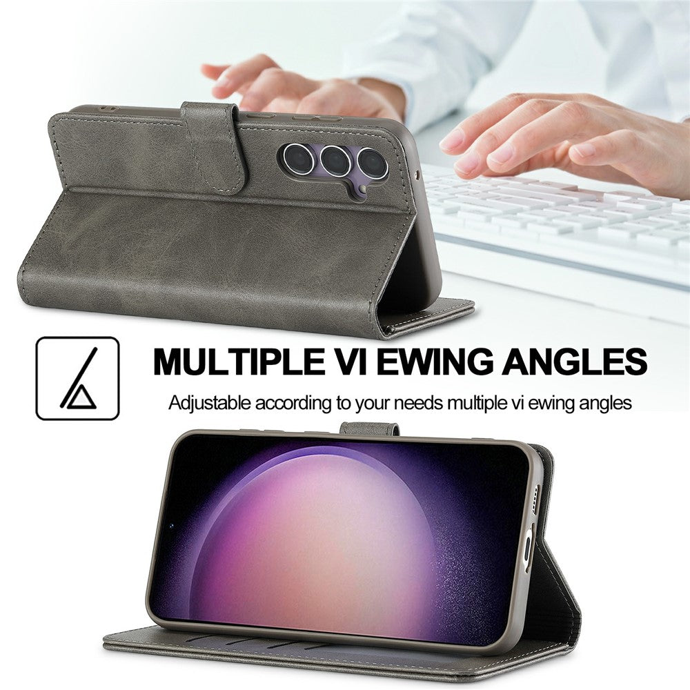 LC.IMEEKE-For-Samsung-Galaxy-S25-FE-Case-Calf-Texture-PU-Leather-Stand-Wallet-Phone-Cover-Grey