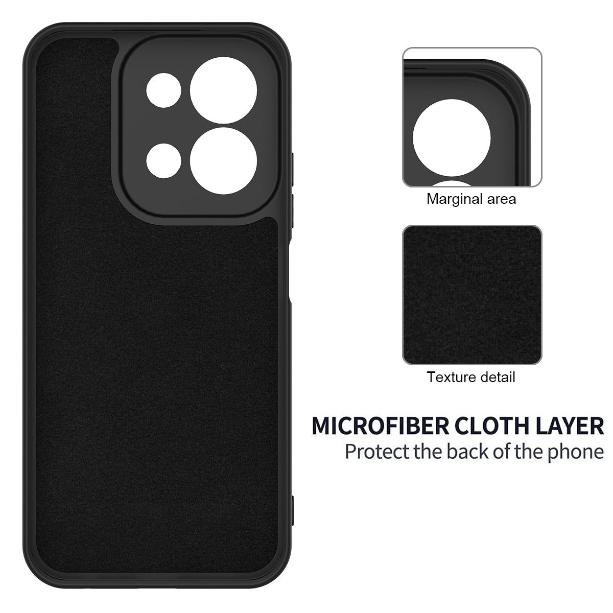 For-Xiaomi-Redmi-15C-5G-(EU)-(173mm)-/-15C-4G-(EU)-(173mm)-Liquid-Silicone-Case-Phone-Back-Cover-with-Hand-Strap-Black