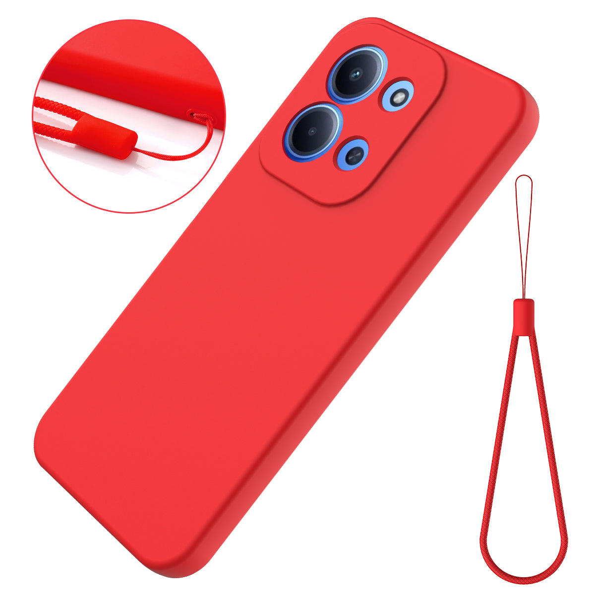 For-Xiaomi-Redmi-15C-5G-(EU)-(173mm)-/-15C-4G-(EU)-(173mm)-Liquid-Silicone-Case-Phone-Back-Cover-with-Hand-Strap-Red