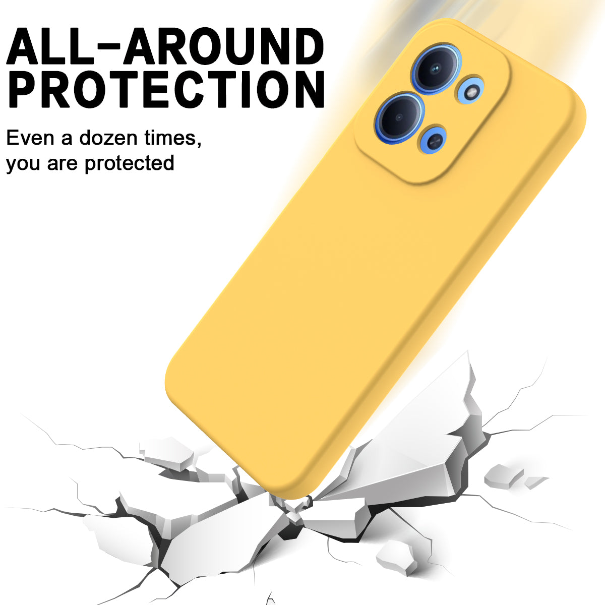 For-Xiaomi-Redmi-15C-5G-(EU)-(173mm)-/-15C-4G-(EU)-(173mm)-Liquid-Silicone-Case-Phone-Back-Cover-with-Hand-Strap-Yellow