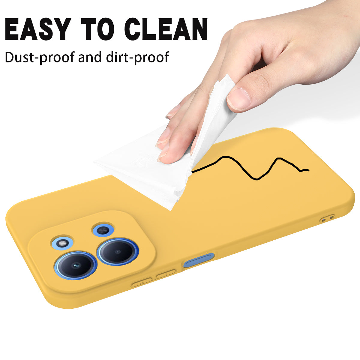 For-Xiaomi-Redmi-15C-5G-(EU)-(173mm)-/-15C-4G-(EU)-(173mm)-Liquid-Silicone-Case-Phone-Back-Cover-with-Hand-Strap-Yellow