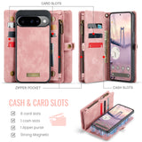 For-Google-Pixel-10-Pro-/-Google-Pixel-10-Phone-Cases-CASEME-008-Leather-Cover-with-Detachable-Wallet-and-Strap-Pink