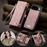 For-Google-Pixel-10-Pro-/-Google-Pixel-10-Phone-Cases-CASEME-008-Leather-Cover-with-Detachable-Wallet-and-Strap-Pink