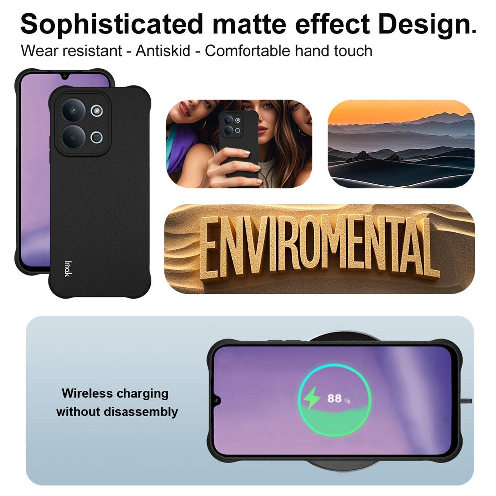 IMAK-For-Xiaomi-Redmi-15C-5G-(EU)-(173mm)-/-15C-4G-(EU)-(173mm)-/-Poco-C85-4G-(173mm)-Case-TPU-Phone-Cover-Airbag-Shockproof-Protection-Matte-Black