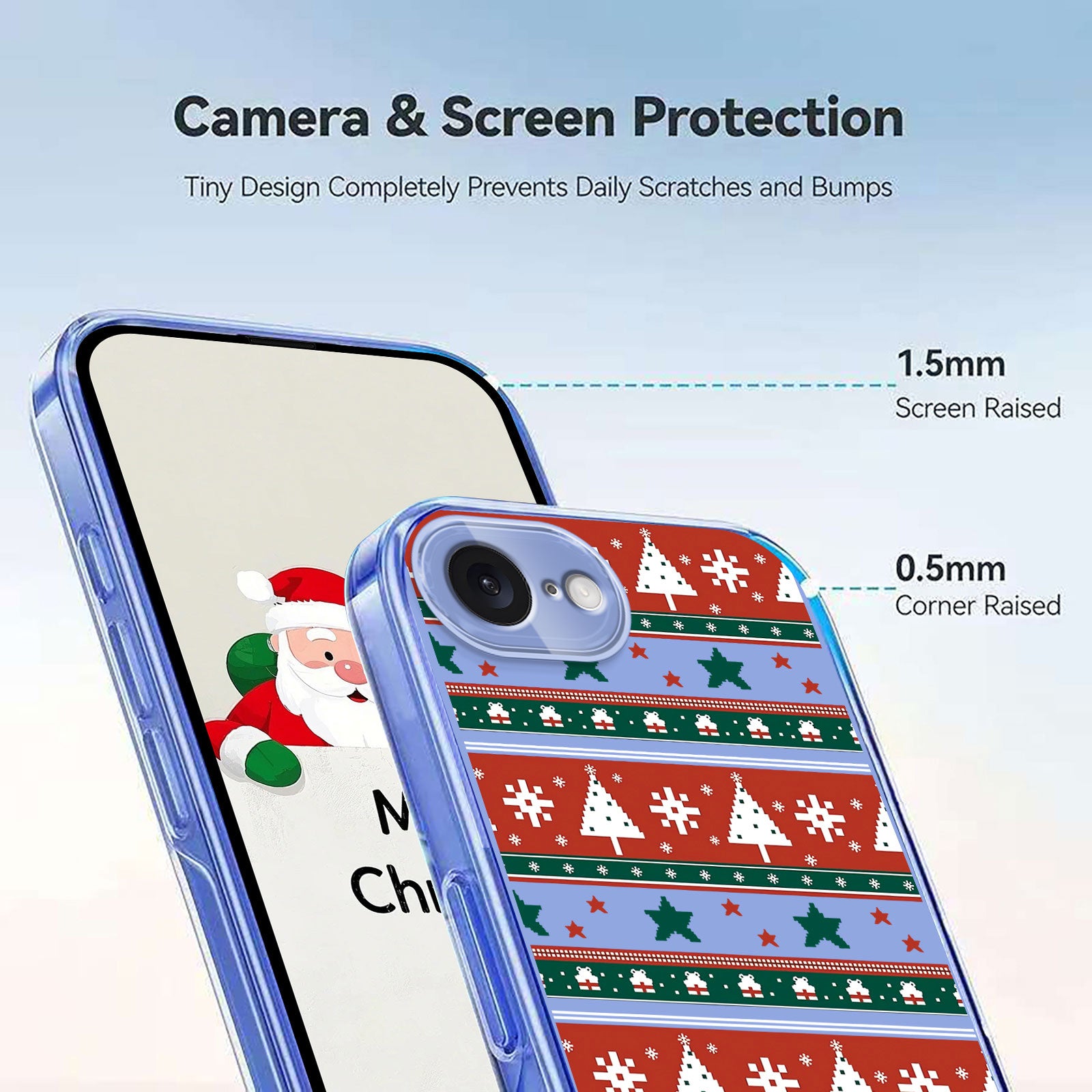 For-iPhone-16e-Case-Christmas-Themed-Pattern-Printing-TPU-Phone-Back-Cover-Christmas-Ribbons
