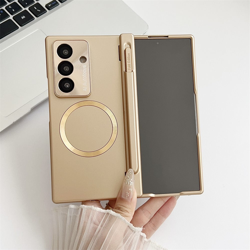 For-Samsung-Galaxy-Z-Fold7-5G-Case-Hard-PC-Phone-Cover-Compatible-with-MagSafe-Champagne-Gold