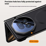 For-Honor-Magic-V5-5G-Magnetic-Case-Hard-PC-Phone-Cover-with-Privacy-Tempered-Glass-Film-/-Lens-Kickstand-Black