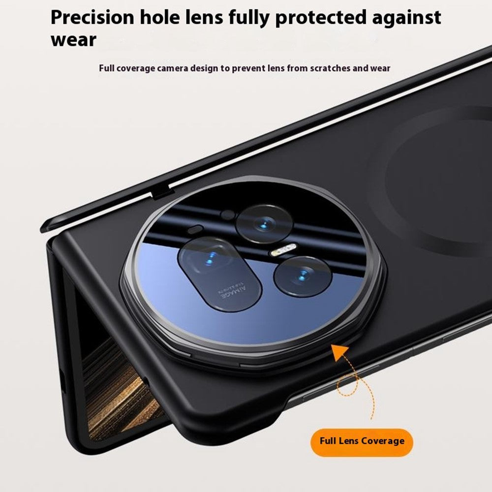 For-Honor-Magic-V5-5G-Magnetic-Case-Hard-PC-Phone-Cover-with-Privacy-Tempered-Glass-Film-/-Lens-Kickstand-Black