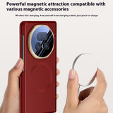 For-Honor-Magic-V5-5G-Magnetic-Case-Hard-PC-Phone-Cover-with-Privacy-Tempered-Glass-Film-/-Lens-Kickstand-Black
