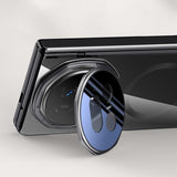 For-Honor-Magic-V5-5G-Magnetic-Case-PC-+-Acrylic-Phone-Cover-with-Anti-Spy-Screen-Protector,-Lens-Kickstand-Black