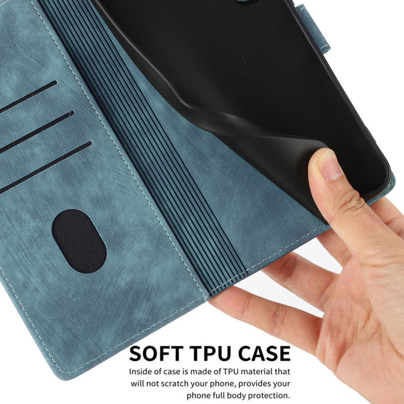 For-Samsung-Galaxy-S25-FE-Case-with-2Pcs-Tempered-Glass-WANLONFENG-MTL-Series-Mandala-Leather-Phone-Cover-Blue