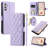 For-Samsung-Galaxy-A17-5G-/-A17-4G-/-A26-5G-/-A16-5G-/-A16-4G-Case-Wallet-Rhombus-Grid-PU-Leather-Phone-Cover-with-Shoulder-Strap-/-Wrist-Strap-Purple
