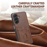 AZNS-K1-Series-For-Samsung-Galaxy-S25-FE-Case-Calf-Texture-Anti-Drop-PU-+-TPU-Phone-Cover-Coffee