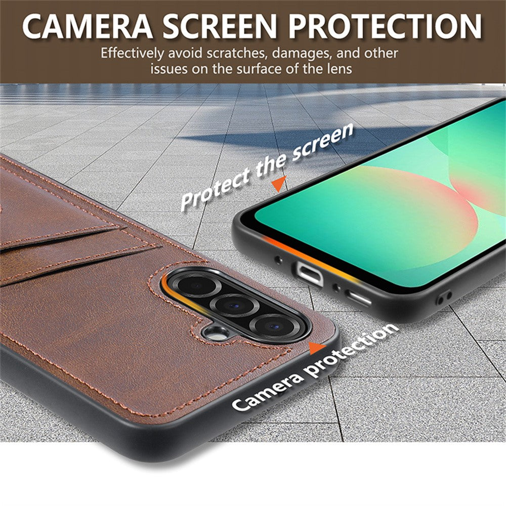 AZNS-K1-Series-For-Samsung-Galaxy-S25-FE-Case-Calf-Texture-Anti-Drop-PU-+-TPU-Phone-Cover-Coffee