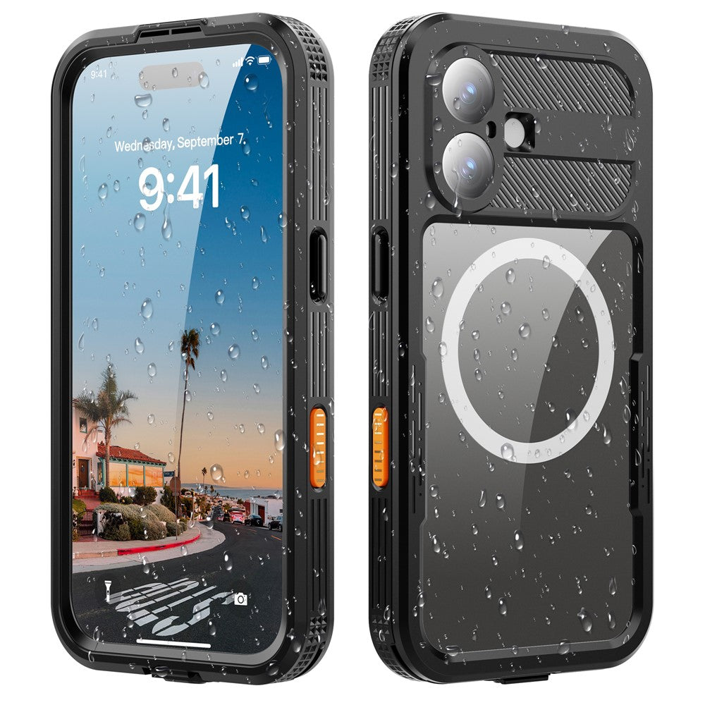 SHELLBOX-For-iPhone-17-IP68-Waterproof-Case-Compatible-with-MagSafe-Clear-Phone-Cover-Black