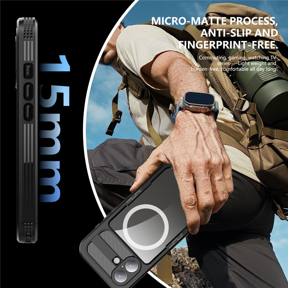 SHELLBOX-For-iPhone-17-IP68-Waterproof-Case-Compatible-with-MagSafe-Clear-Phone-Cover-Black