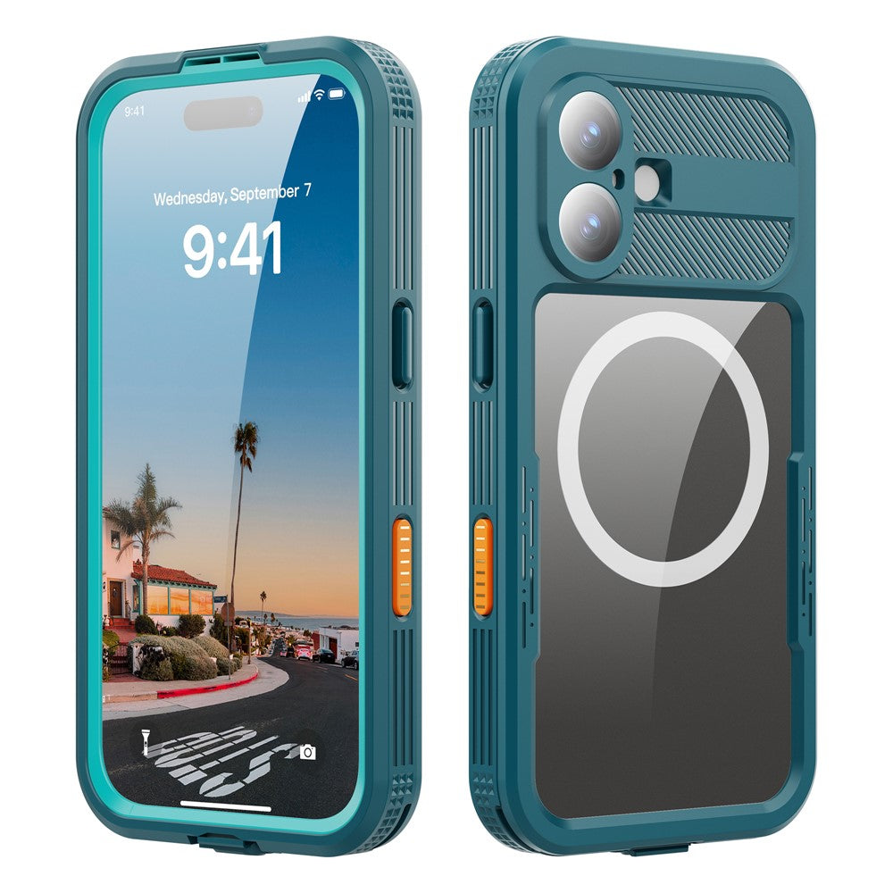 SHELLBOX-For-iPhone-17-IP68-Waterproof-Case-Compatible-with-MagSafe-Clear-Phone-Cover-Blue