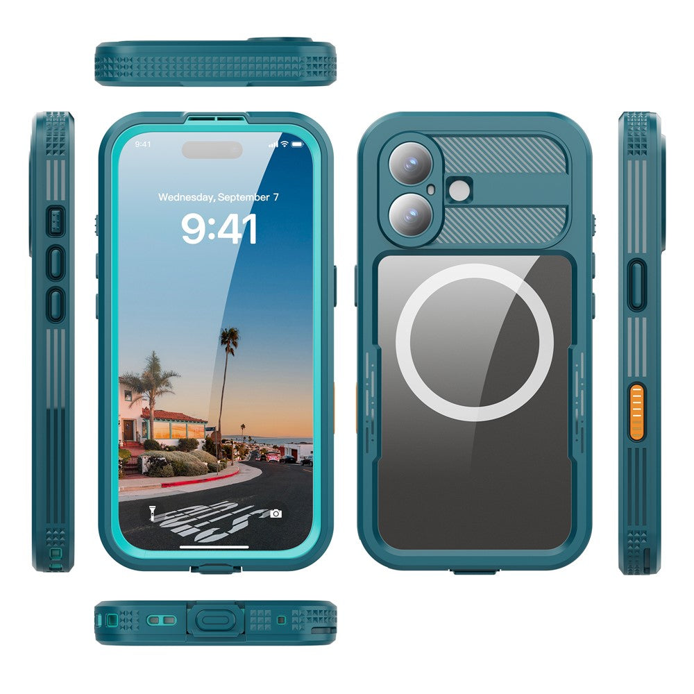SHELLBOX-For-iPhone-17-IP68-Waterproof-Case-Compatible-with-MagSafe-Clear-Phone-Cover-Blue