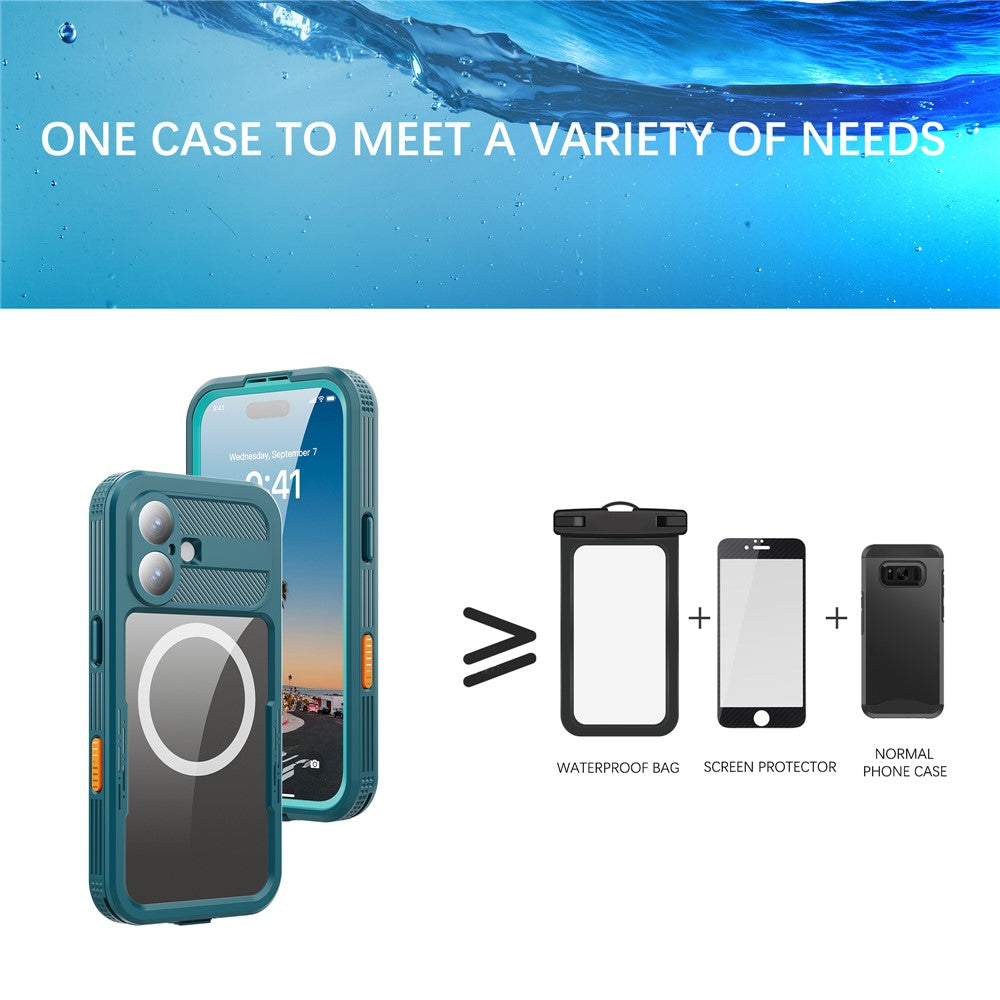 SHELLBOX-For-iPhone-17-IP68-Waterproof-Case-Compatible-with-MagSafe-Clear-Phone-Cover-Blue