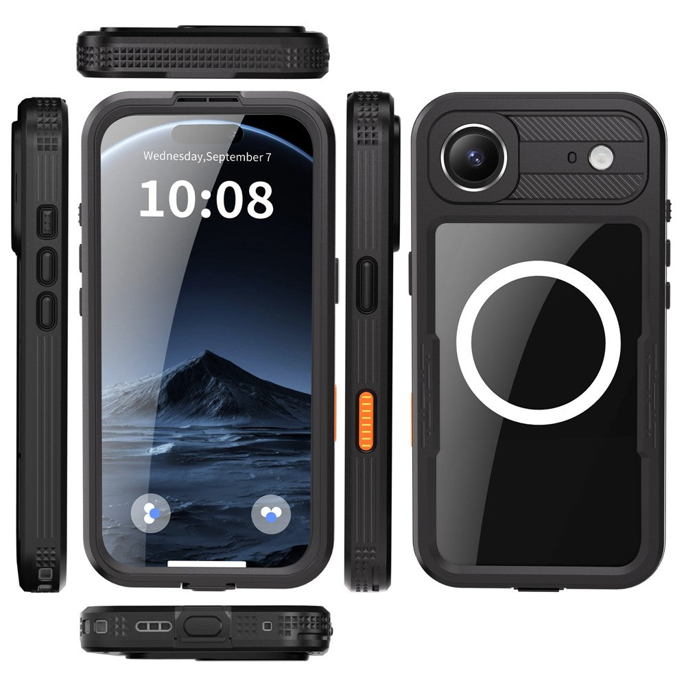 SHELLBOX-For-iPhone-Air-IP68-Waterproof-Case-Compatible-with-MagSafe-Clear-Phone-Cover-Black