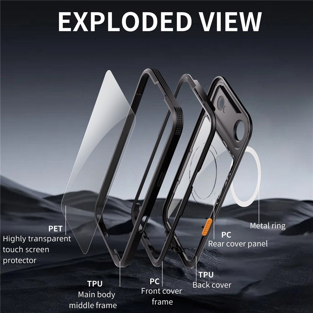 SHELLBOX-For-iPhone-Air-IP68-Waterproof-Case-Compatible-with-MagSafe-Clear-Phone-Cover-Black