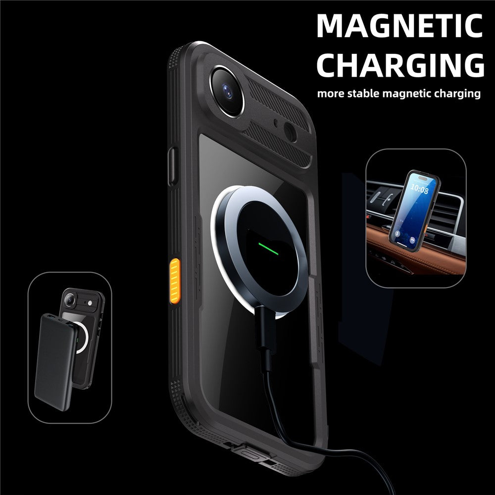 SHELLBOX-For-iPhone-Air-IP68-Waterproof-Case-Compatible-with-MagSafe-Clear-Phone-Cover-Black