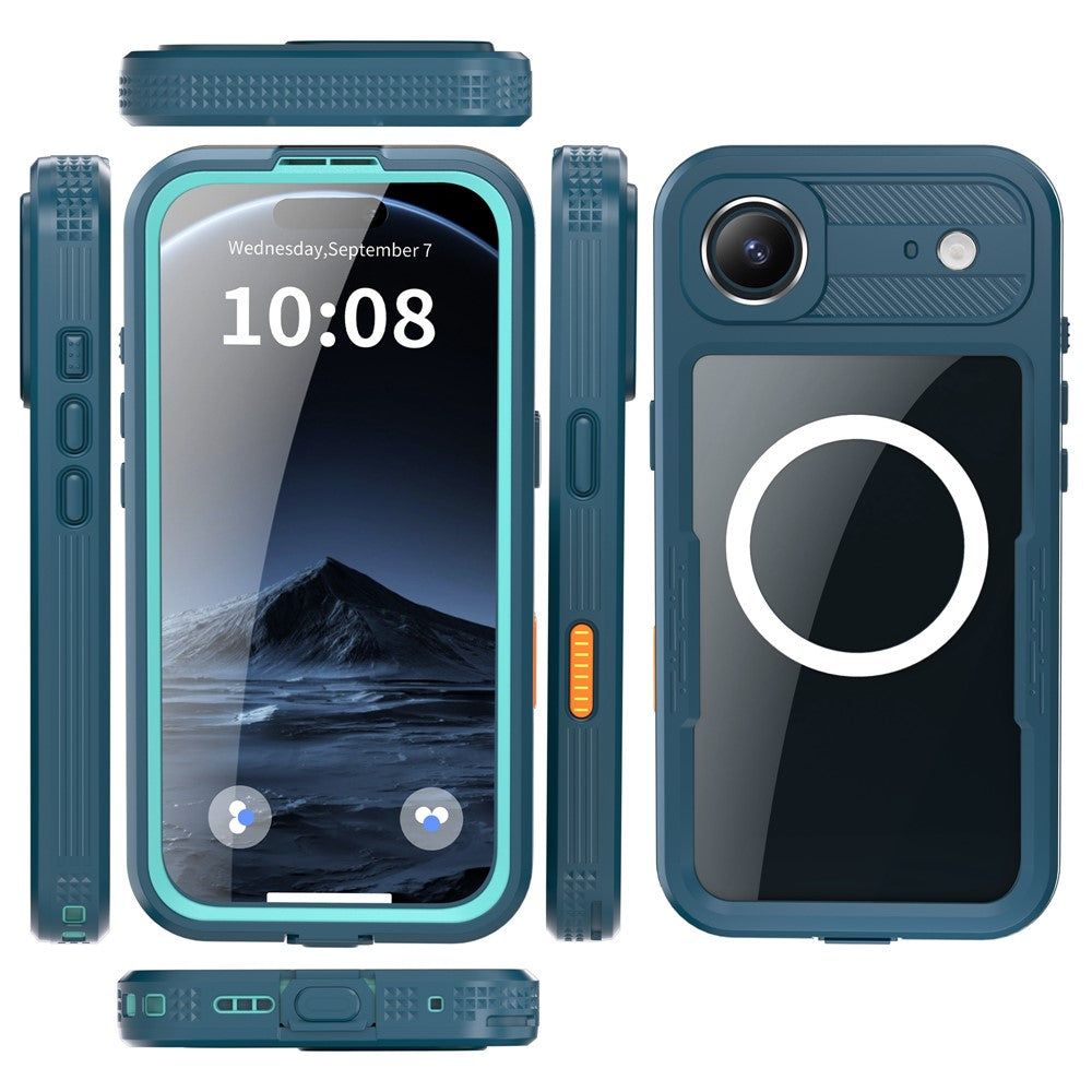 SHELLBOX-For-iPhone-Air-IP68-Waterproof-Case-Compatible-with-MagSafe-Clear-Phone-Cover-Blue