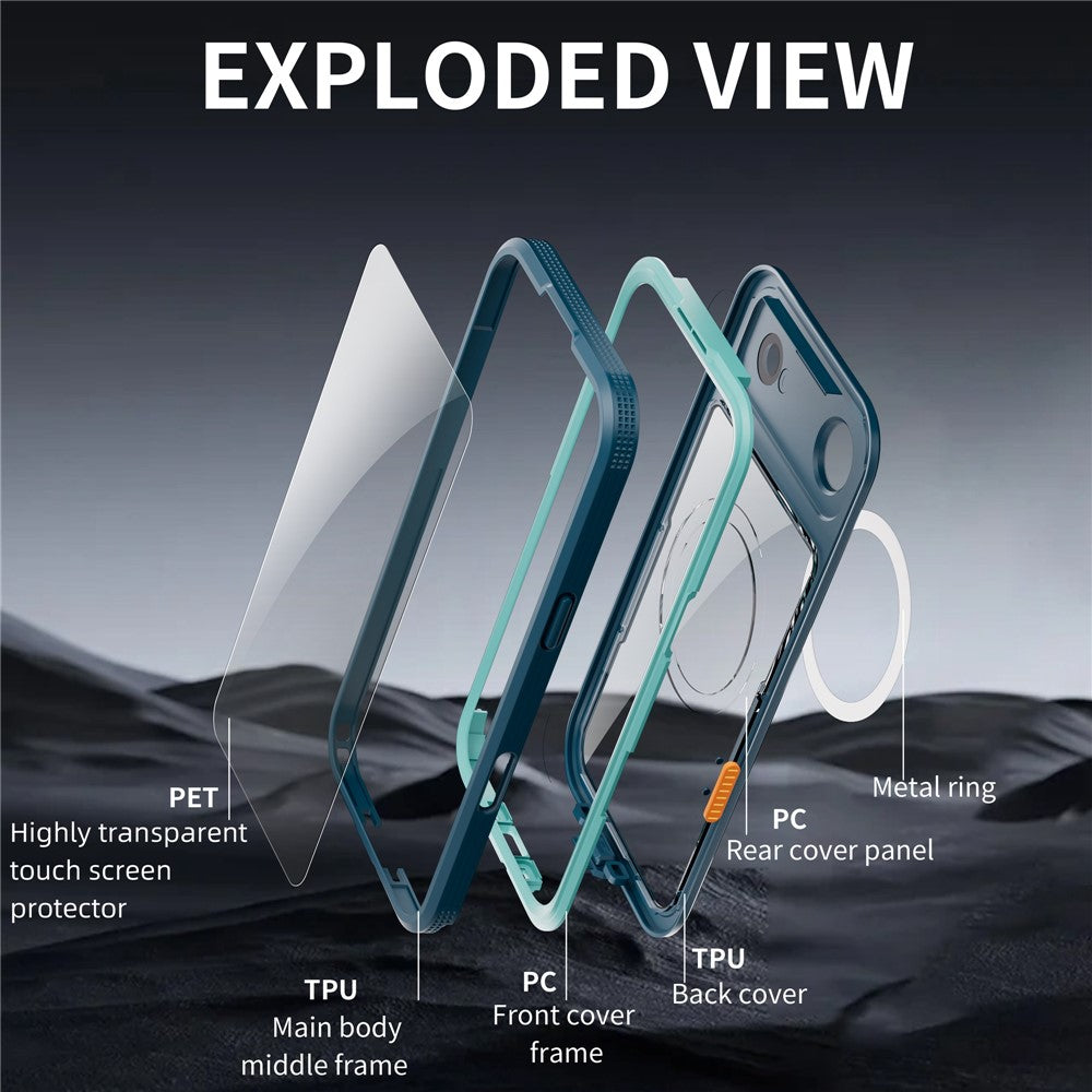 SHELLBOX-For-iPhone-Air-IP68-Waterproof-Case-Compatible-with-MagSafe-Clear-Phone-Cover-Blue