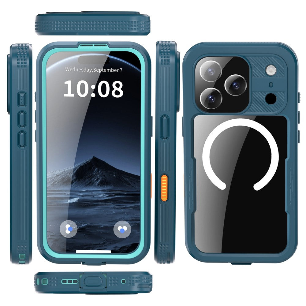 SHELLBOX-For-iPhone-17-Pro-IP68-Waterproof-Case-Compatible-with-MagSafe-Clear-Phone-Cover-Blue