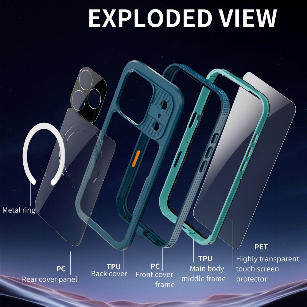SHELLBOX-For-iPhone-17-Pro-IP68-Waterproof-Case-Compatible-with-MagSafe-Clear-Phone-Cover-Blue