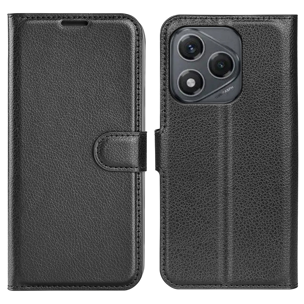 For-Honor-400-Smart-5G-/-4G-/-X7d-4G-Case-Litchi-Texture-Shockproof-Leather-Wallet-Phone-Cover-Black