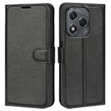 For-Honor-400-Smart-5G-/-4G-/-X7d-4G-Case-Litchi-Texture-Shockproof-Leather-Wallet-Phone-Cover-Black
