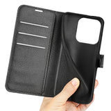 For-Honor-400-Smart-5G-/-4G-/-X7d-4G-Case-Litchi-Texture-Shockproof-Leather-Wallet-Phone-Cover-Black