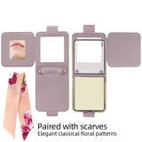 For-Samsung-Galaxy-Z-Flip7-5G-Case-PU-Leather-+-PC-Tote-Phone-Cover-with-Mirror-Purple