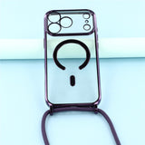 For-iPhone-17-Pro-Max-Case-Compatible-with-MagSafe-Electroplating-Edge-TPU-Phone-Cover-with-Screen-Film-/-Shoulder-Strap-Purple