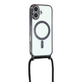 For-iPhone-17-Case-Compatible-with-MagSafe-Electroplating-Edge-TPU-Phone-Cover-with-Screen-Film-/-Shoulder-Strap-Black