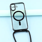 For-iPhone-17-Case-Compatible-with-MagSafe-Electroplating-Edge-TPU-Phone-Cover-with-Screen-Film-/-Shoulder-Strap-Black