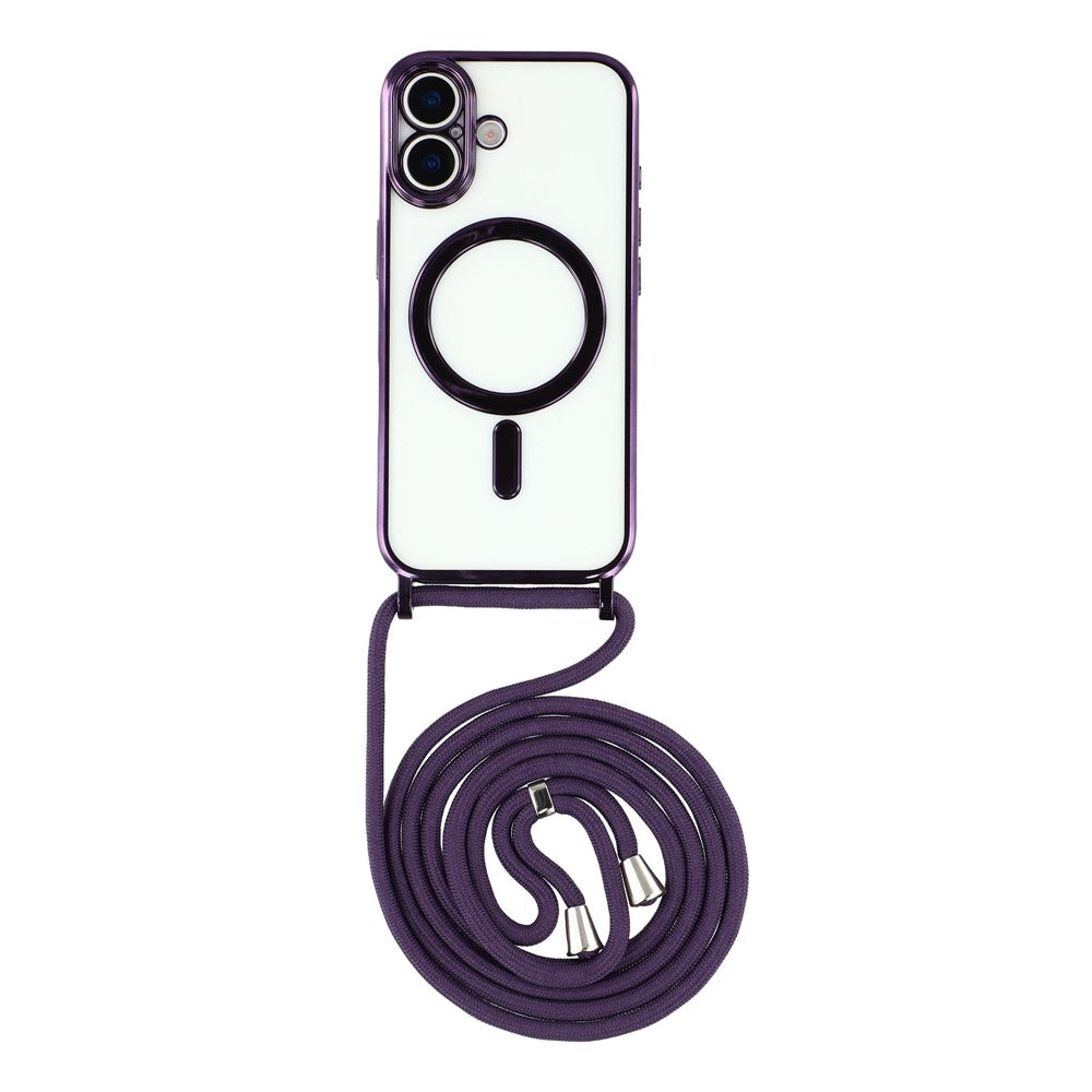 For-iPhone-17-Case-Compatible-with-MagSafe-Electroplating-Edge-TPU-Phone-Cover-with-Shoulder-Strap-Purple
