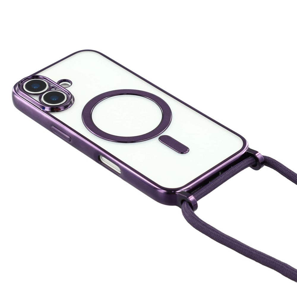 For-iPhone-17-Case-Compatible-with-MagSafe-Electroplating-Edge-TPU-Phone-Cover-with-Shoulder-Strap-Purple