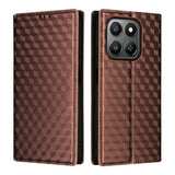 For-Honor-400-Smart-5G-/-4G-/-X7d-4G-Case-Wallet-Rhombus-Imprinted-Leather-Phone-Cover-Brown