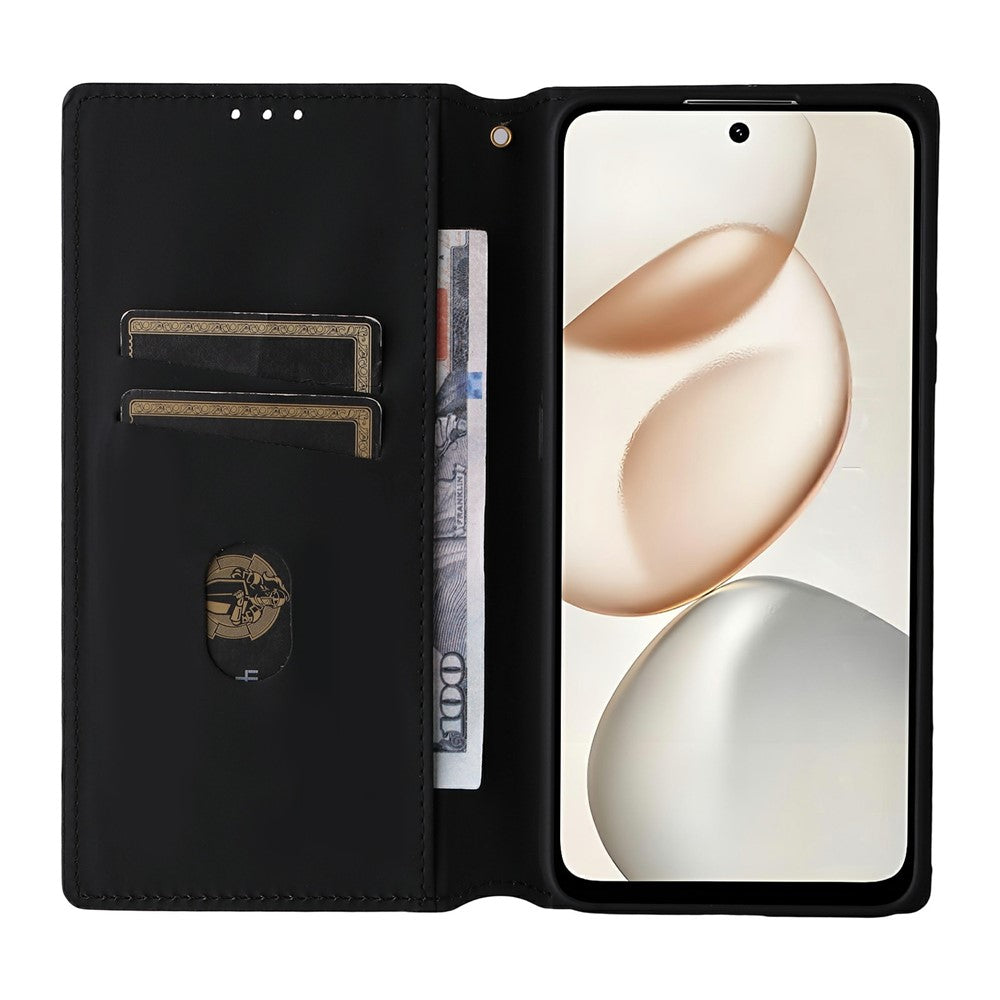 For-Honor-400-Smart-5G-/-4G-/-X7d-4G-Case-Wallet-Rhombus-Imprinted-Leather-Phone-Cover-Brown