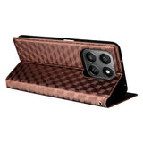 For-Honor-400-Smart-5G-/-4G-/-X7d-4G-Case-Wallet-Rhombus-Imprinted-Leather-Phone-Cover-Brown