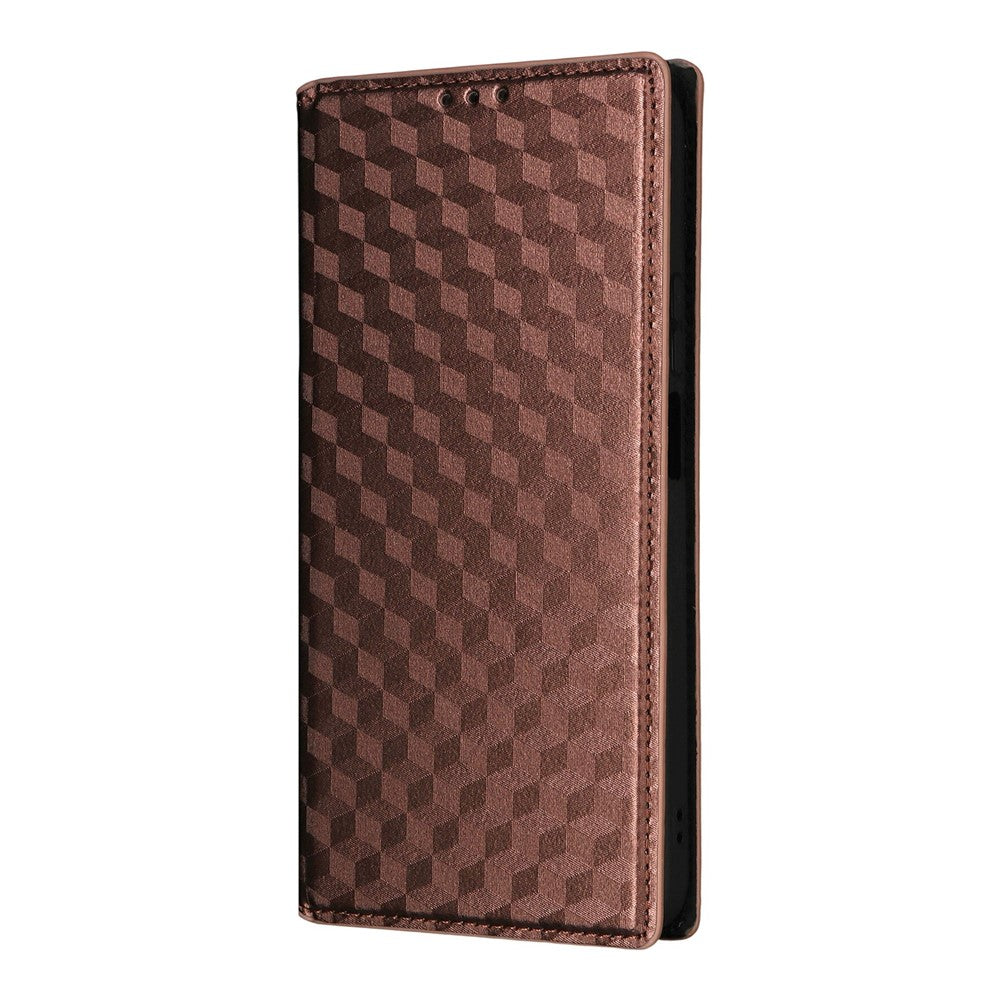 For-Honor-400-Smart-5G-/-4G-/-X7d-4G-Case-Wallet-Rhombus-Imprinted-Leather-Phone-Cover-Brown