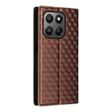 For-Honor-400-Smart-5G-/-4G-/-X7d-4G-Case-Wallet-Rhombus-Imprinted-Leather-Phone-Cover-Brown
