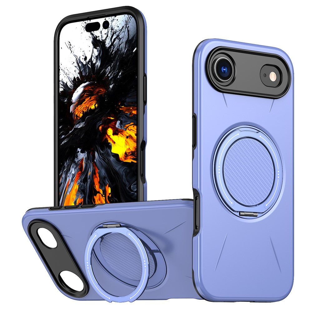 For-iPhone-Air-Magnetic-Case-Rotating-Kickstand-TPU-+-PC-Phone-Cover-Purple