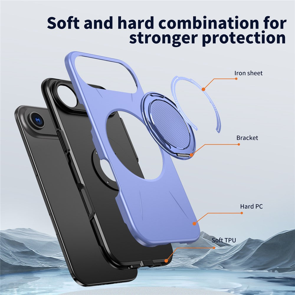 For-iPhone-Air-Magnetic-Case-Rotating-Kickstand-TPU-+-PC-Phone-Cover-Purple